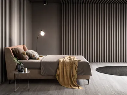 Letto matrimoniale in tessuto con testiera Hug di Bside