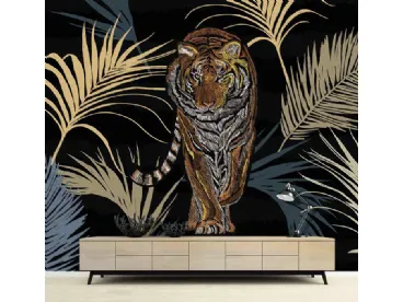 Carta da parati Animals CP0210 con tigre su fondo scuro di Pintdecor