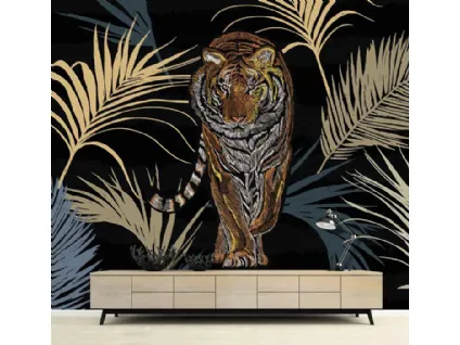Carta da parati Animals CP0210 con tigre su fondo scuro di Pintdecor