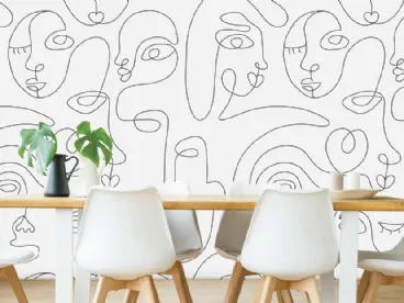 Carta da parati Black&white CP0374 di ispirazione neo pop di Pintdecor