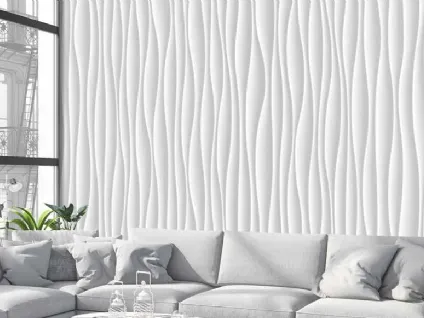 Carta da parati Chiaroscuro CP0506 con fitte linee tridimensionali di Pintdecor