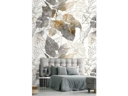 Carta da parati con grandi foglie Cromie Autunnali CP0100 di Pintdecor