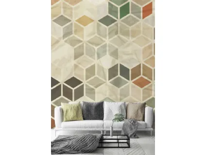 Carta da parati con cubi colorati Geometrie CP0294 di Pintdecor