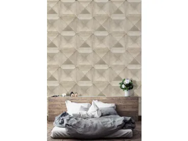 Carta da parati Intarsio CP0498 effetto boiserie in legno di Pintdecor