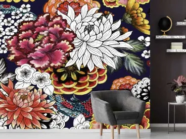 Carta da parati dai colori vivaci Ispirazioni Orientali CP0176 di Pintdecor