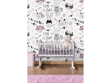 Carta da parati Kids CP0586 con gatti di Pintdecor