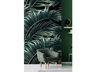Carta da parati con grandi foglie verdi Tropical Leaves CP0212 di Pintdecor