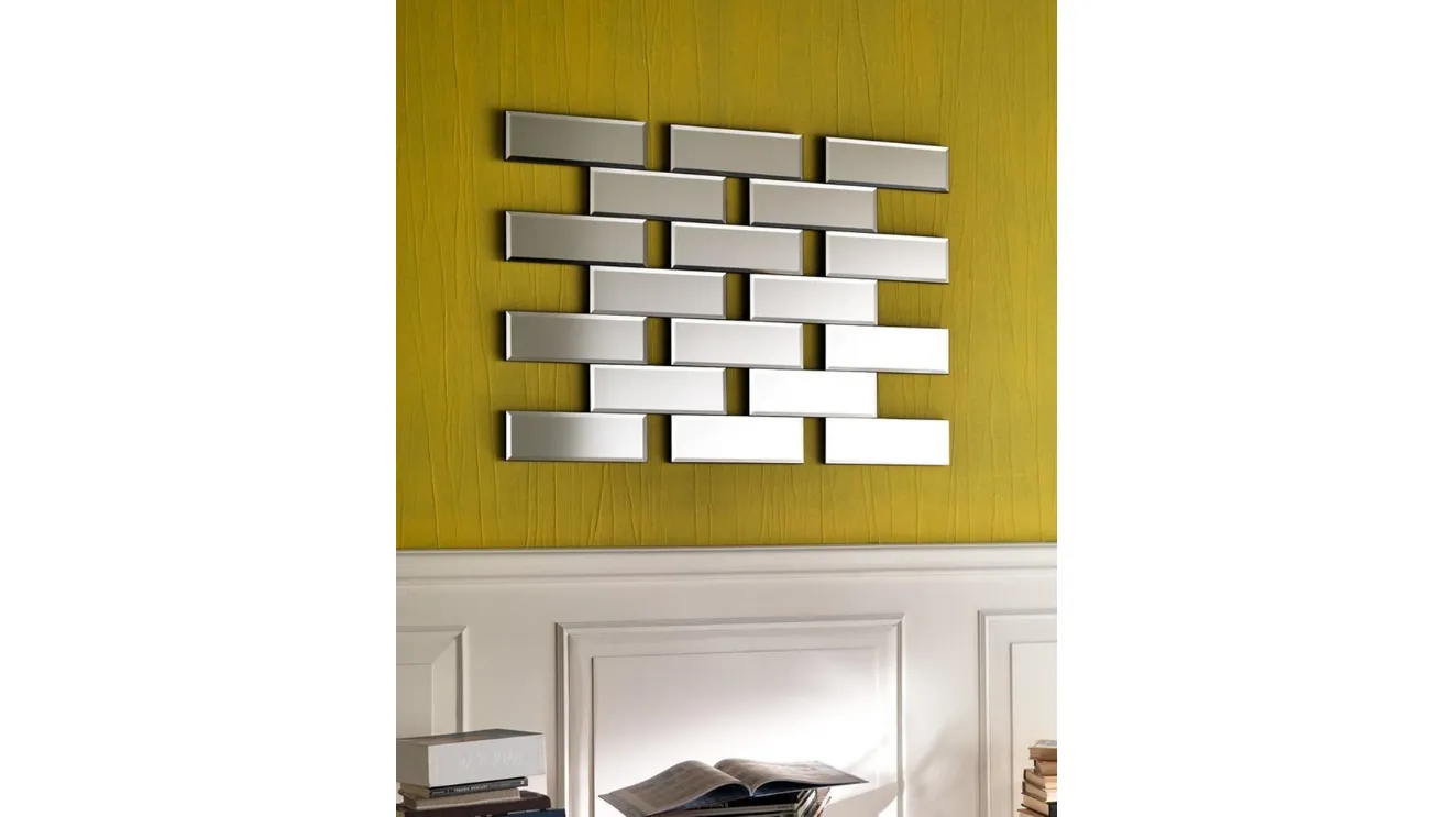 Specchio design componibile effetto mattoni Iris di Stones