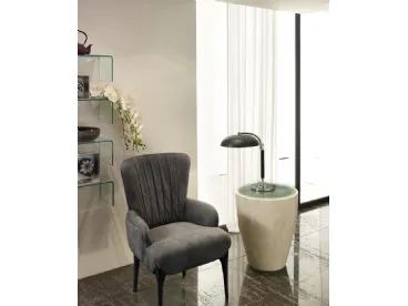 Tavolino di design in pietra con top in vetro Bongo di Stones