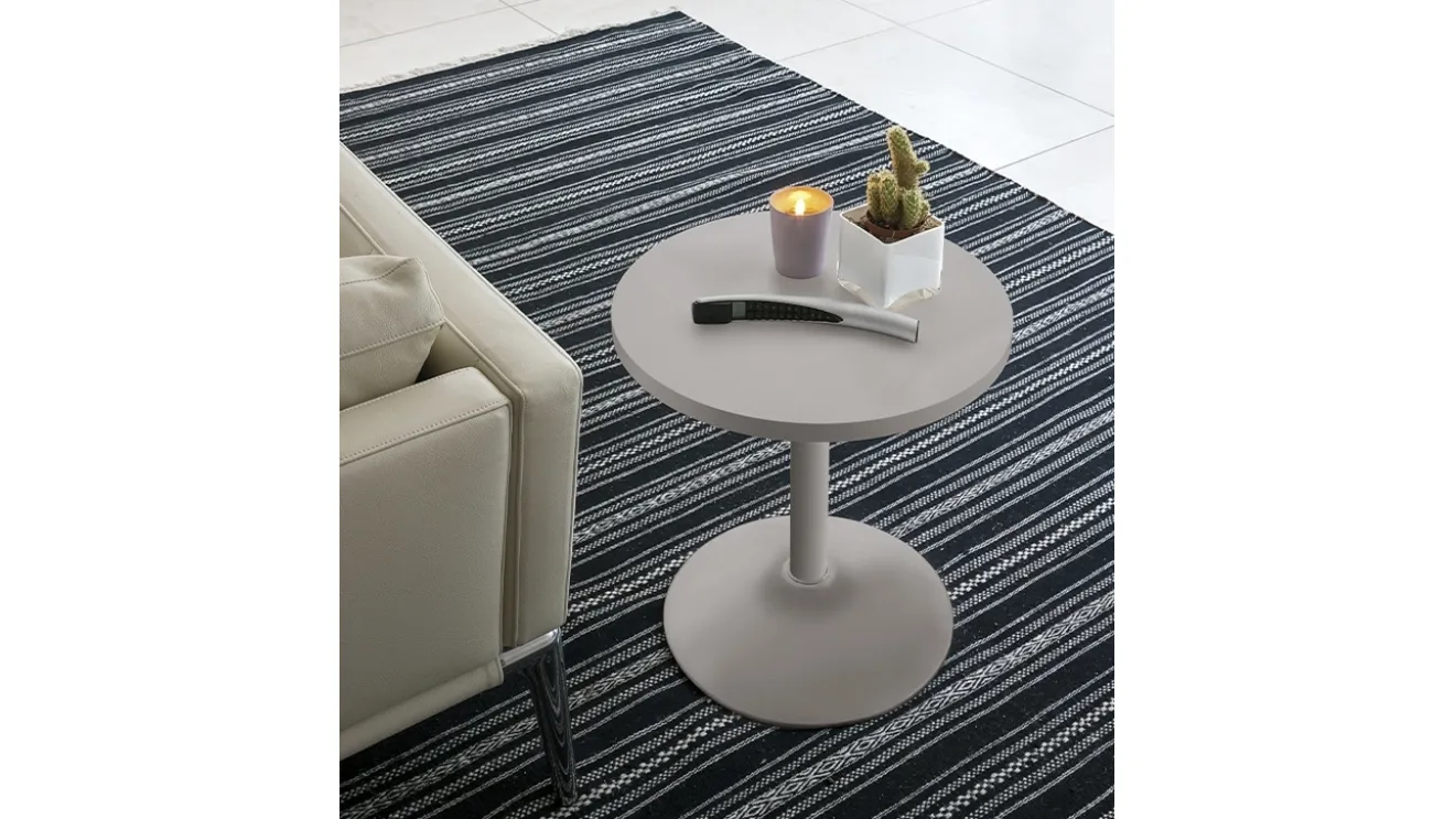 Tavolino rotondo Era in laminato laccato opaco di Target Point