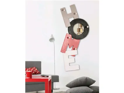 Appendiabito Home Rosso con specchio di Pintdecor
