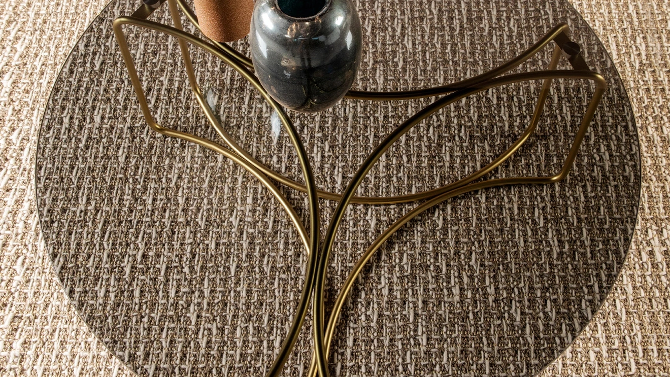 Tavolino rotondo Jazz in vetro di Tonin Casa