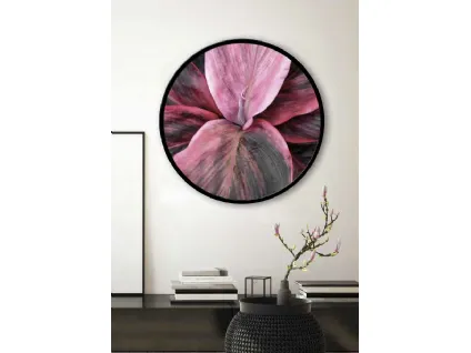 Quadro tondo Dettaglio Floreale con cornice in metallo di Pintdecor