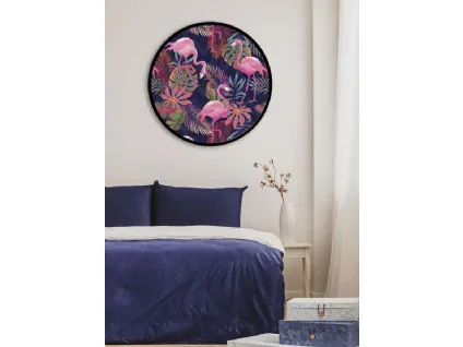 Quadro tondo Fenicotteri Incorniciati con cornice in metallo di Pintdecor
