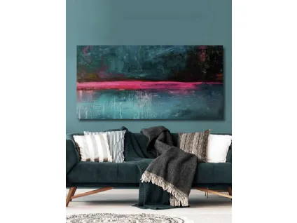 Quadro astratto Linea Fucsia di Pintdecor