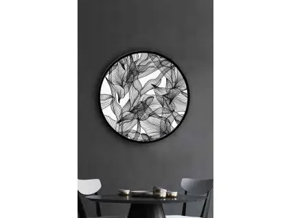 Quadro tondo Trasparenza di Petali con cornice in metallo di Pintdecor
