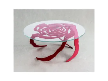 Tavolino Rosa sospesa con vetro trasparente di Pintdecor