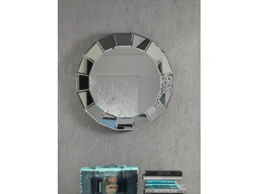 Specchio rotondo moderno con cornice a specchio in vetro argentato Menta di Stones