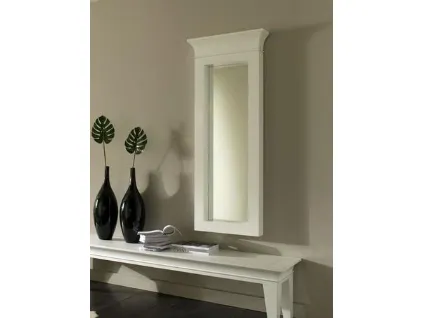 Specchio con capitello con cornice in legno laccato bianco di Stones