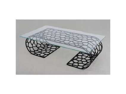 Tavolino Stone large con base curvata e traforata di Pintdecor