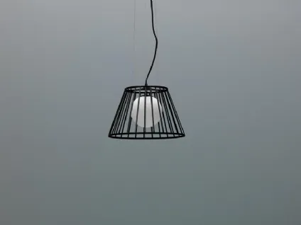 Lampada a sospensione Cage in metallo Nero di Stones