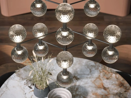 Lampada a sospensione Iperbolle in metallo e vetro di Tonin Casa