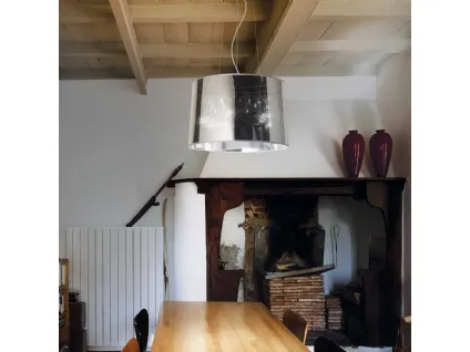 Lampada a sospensione London in lamina di PVC cromata e semi trasparente di Ideal Lux