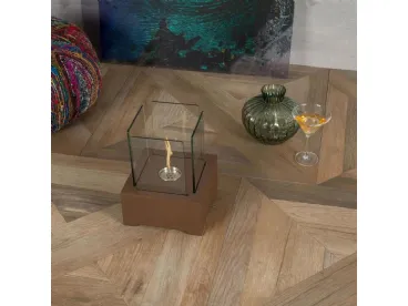 Biocamino da tavolo Alphaville con struttura in magnesia e vetro temprato di Stones