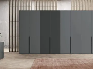 Armadio con ante battenti Vitalyty Style in melaminico Grigio Titanio di Colombini Casa