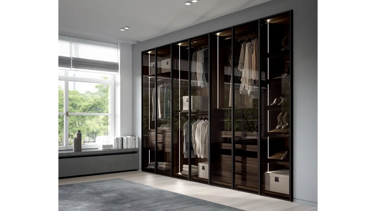 Armadio con ante battenti Glass Up in vetro di Dall'Agnese