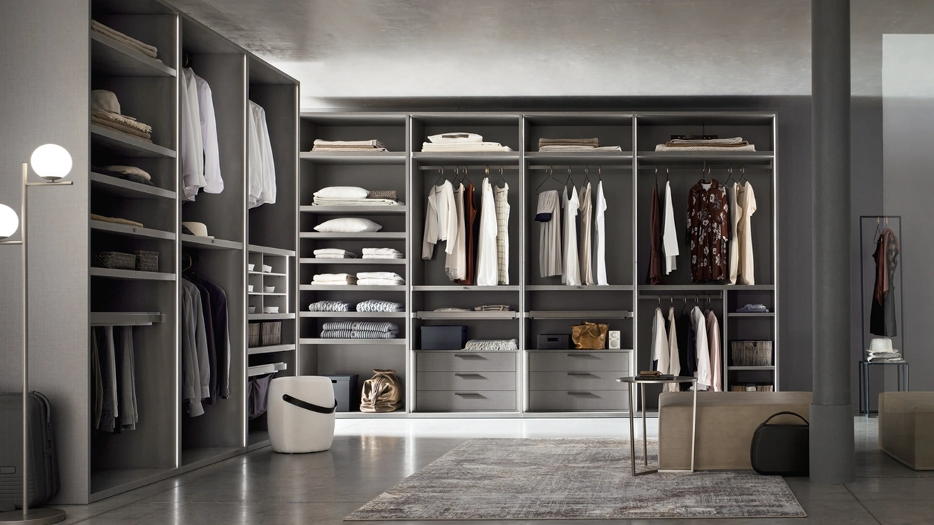 Cabina Armadio Wall in melaminico Trama Grey di Maronese Acf