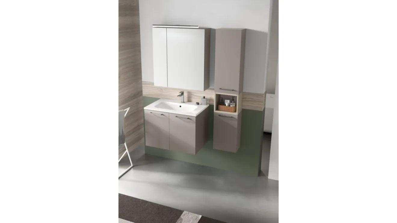 Mobile da Bagno sospeso laccato Grigio chiaro opaco 46 11 di Arcom