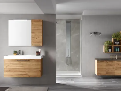 Mobile da Bagno sospeso in melaminico Rovere Cortina 46 08 di Arcom