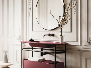 Mobile da Bagno sospeso Almond 02 in laccato opaco di Arbi