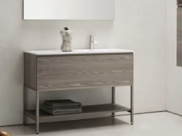 Mobile Bagno da appoggio in melaminico effetto legno B-GO BG003 di Compab