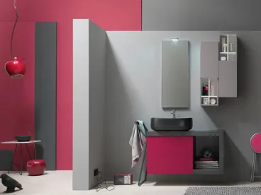 Mobile da Bagno sospeso laccato opaco E-Ly 54 di Arcom