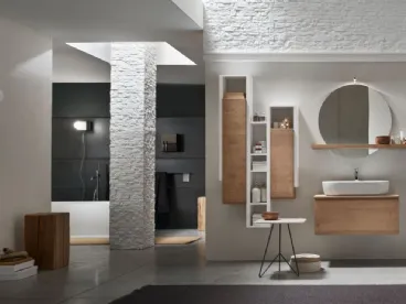 Mobile da Bagno sospeso in rovere naturale Soul 01 di Arcom