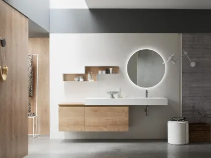 Mobile da Bagno sospeso in Rovere naturale Soul 69 di Arcom