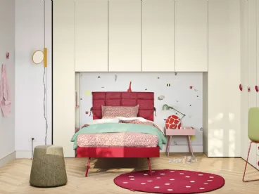 Cameretta a ponte Kids space 23 in melaminico di Nidi