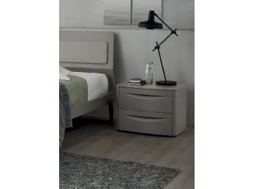 Comodino King in melaminico laccato Grigio di Maronese Acf