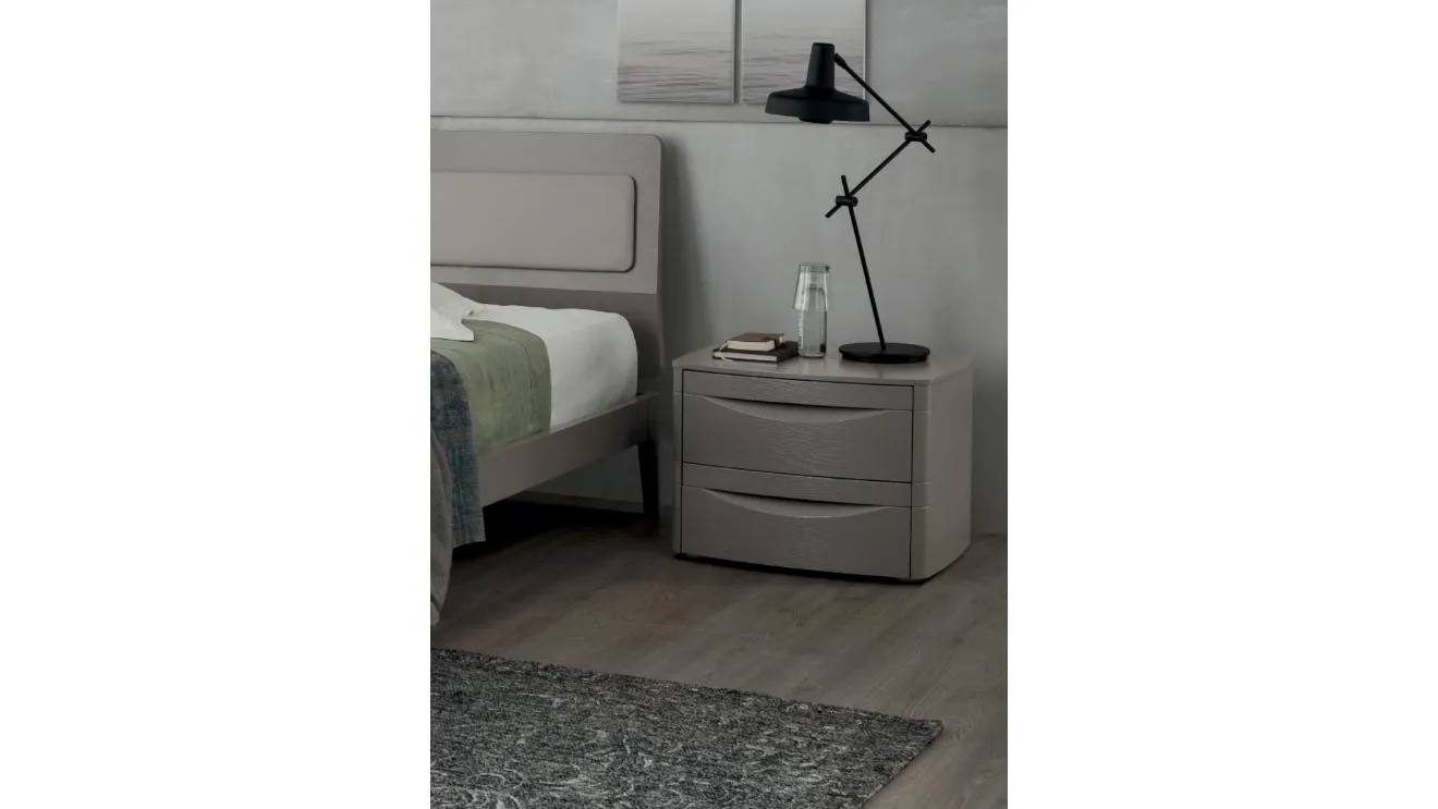 Comodino King in melaminico laccato Grigio di Maronese Acf