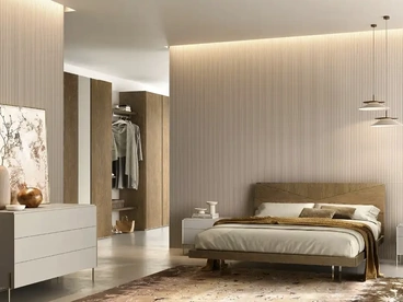 Letto Apollo V13 in impiallacciato rovere tabacco di Moretti Compact Giorno Notte