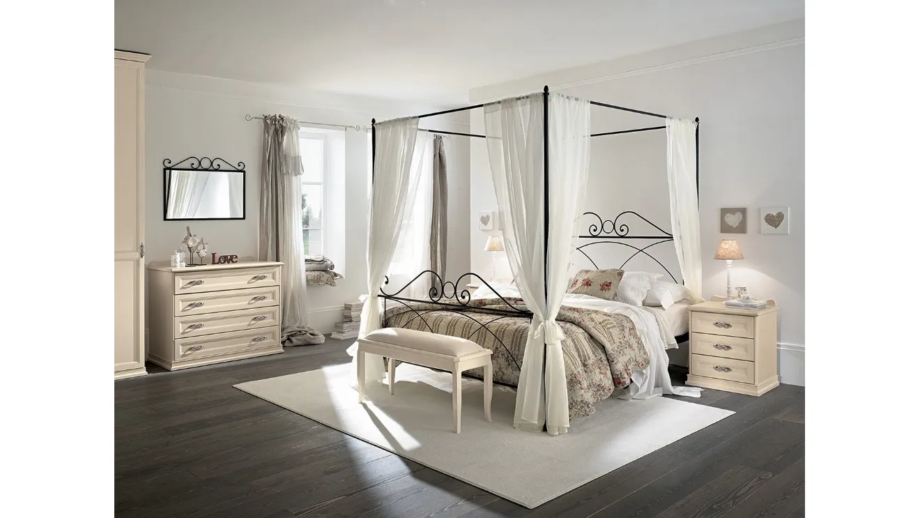 Letto Arcadia Anthony a baldacchino struttura ferro di Colombini Casa