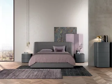 Letto matrimoniale in tessuto imbottito con box contenitore Vitalyty Lord di Colombini Casa