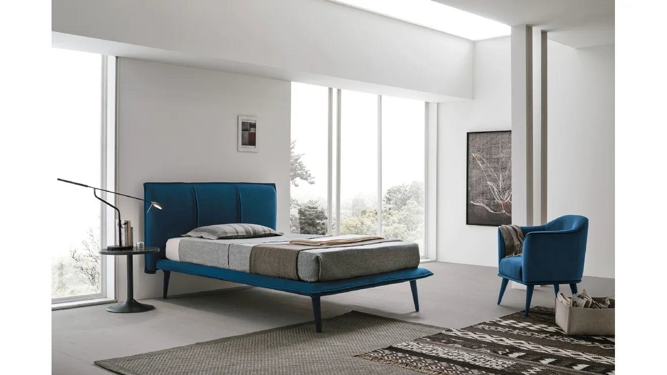 Letto in tessuto con testiera trapuntata Itaca alla Francese di Target Point