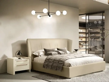 Letto Kaus Y13 in tessuto imbottito di Moretti Compact Giorno Notte