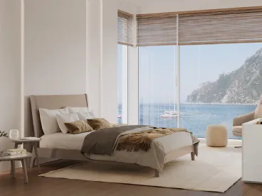 Letto matrimoniale Lisboa in laccato opaco Visone di Febal