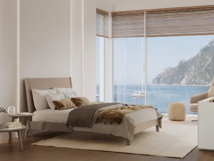 Letto matrimoniale Lisboa in laccato opaco Visone di Febal