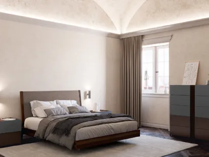Letto in tessuto con testiera imbottita Lisboa Soft di Febal