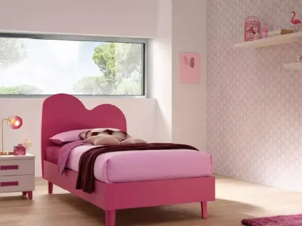 Letto singolo in laccato ciclamino SC105 di Moretti Compact